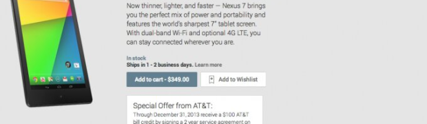 AT&T offering a Sim package deal with the Nexus 7 LTE