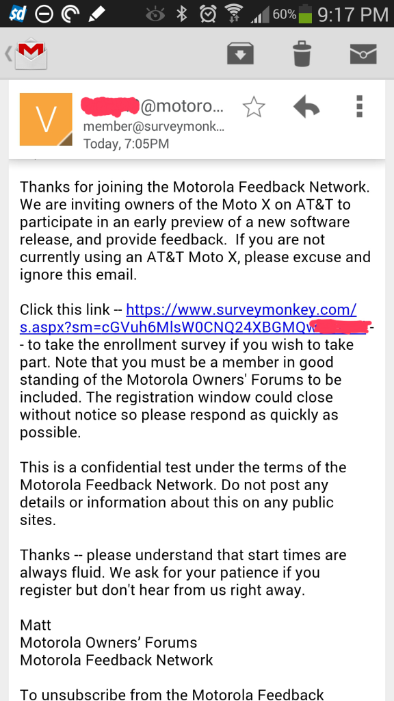 Moto Email